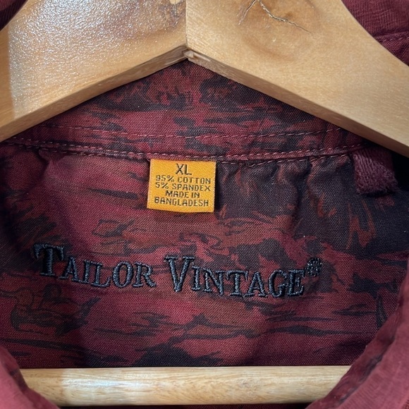 Tailor Vintage Men's XL Polo Shirt Short Sleeves Brick Red Maroon - Picture 7 of 13